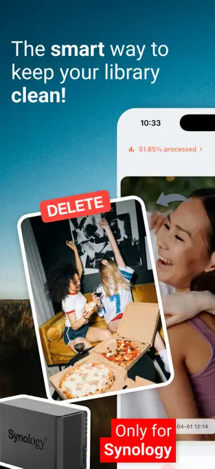 Swipe left to delete a photo from your Synology library
